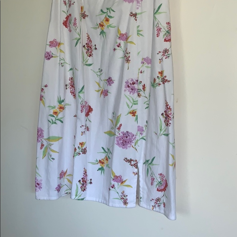 LA Hearts Linen Ruffle White Floral Spring Mini Dress - Picture 9 of 11